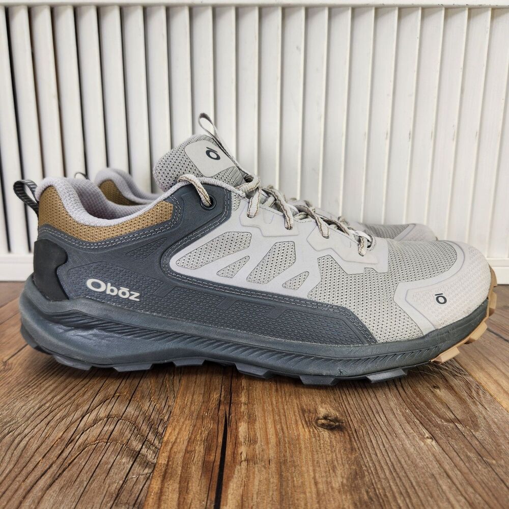 Oboz Katabatic Low Hiking Shoes Men's 11.5 Gray Drizzle Athletic Trail Sneakers